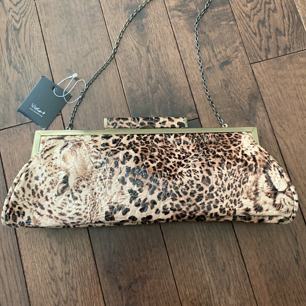 Animal cheetah print purse bag clutch